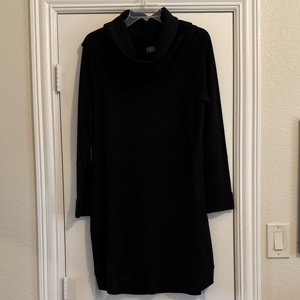 Vince Camuto Black Cowl Neck Sweater Dress